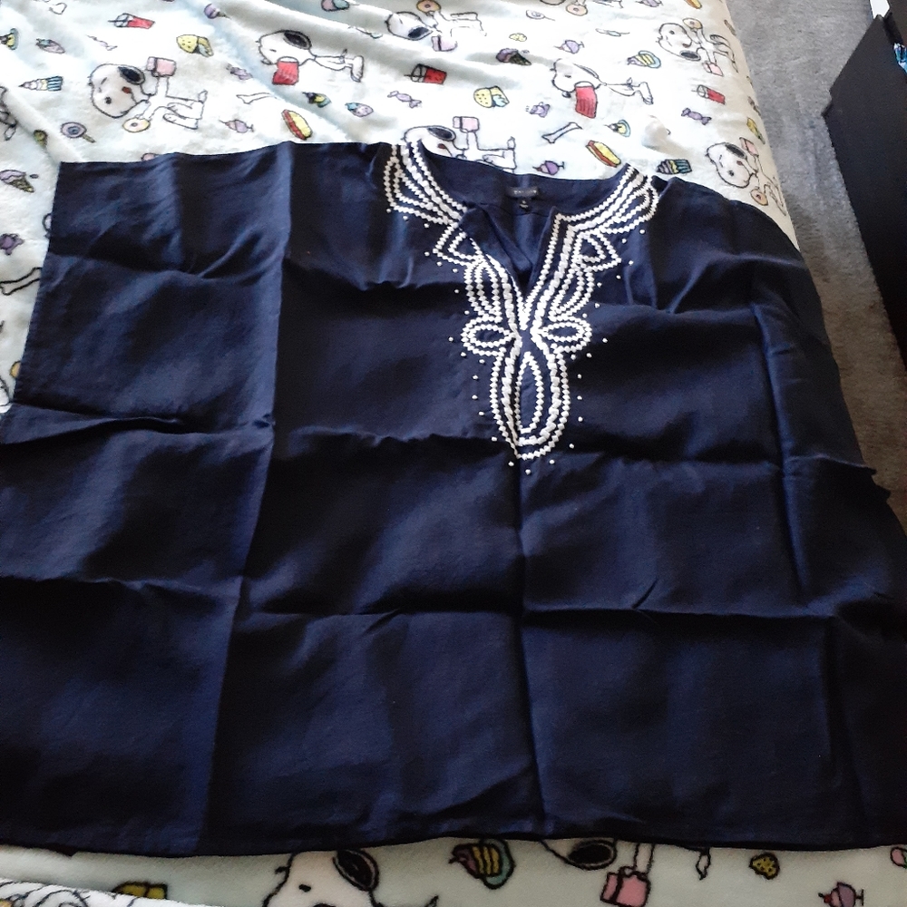 Talbots navy blue beautiful swim coverup Sml